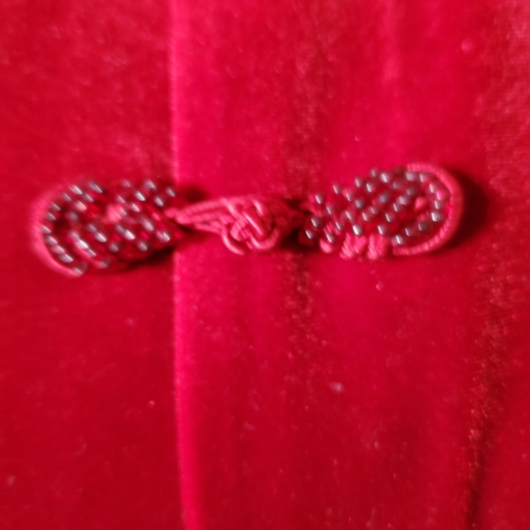 Carol Little Mandarin style Chile Red jacket/top - Picture 3 of 6